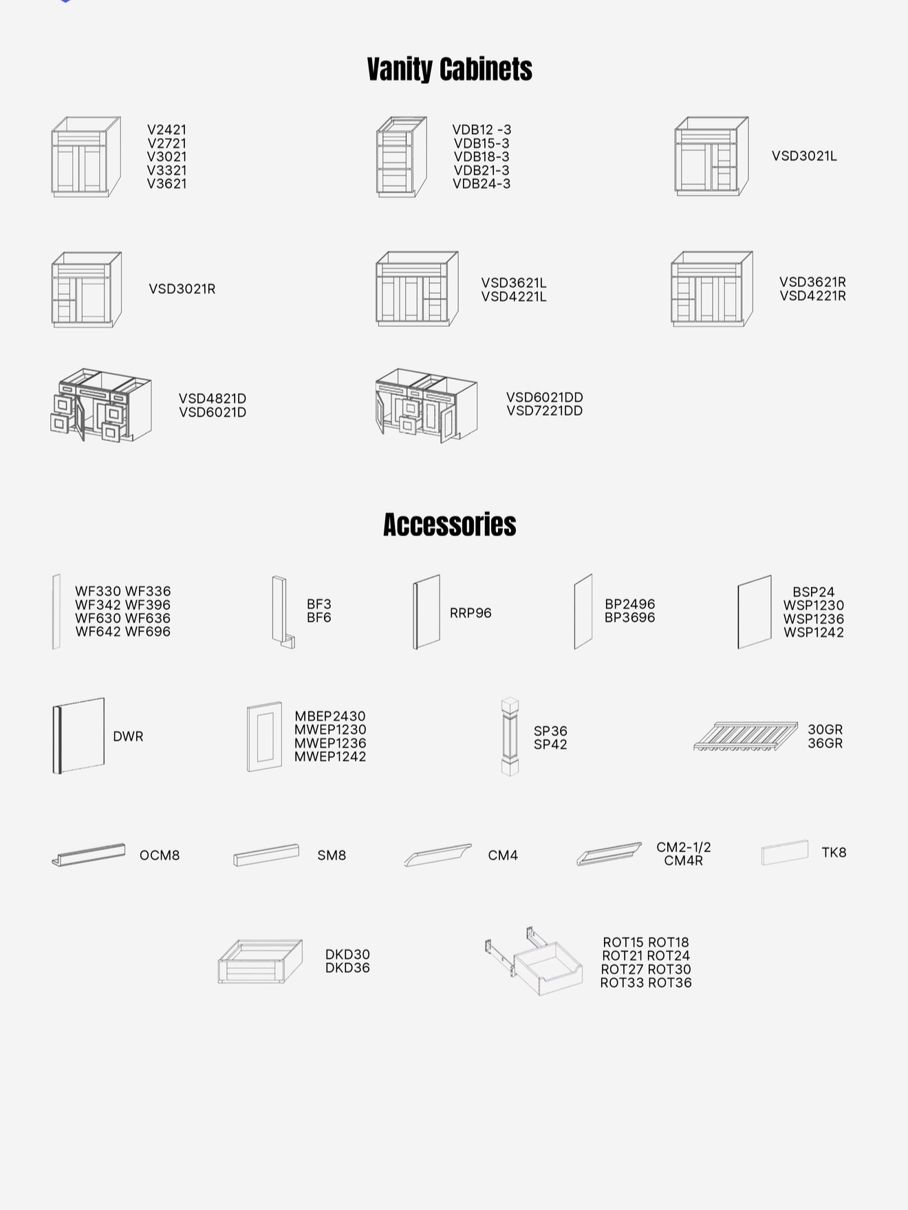 Cabinet vanity accessories